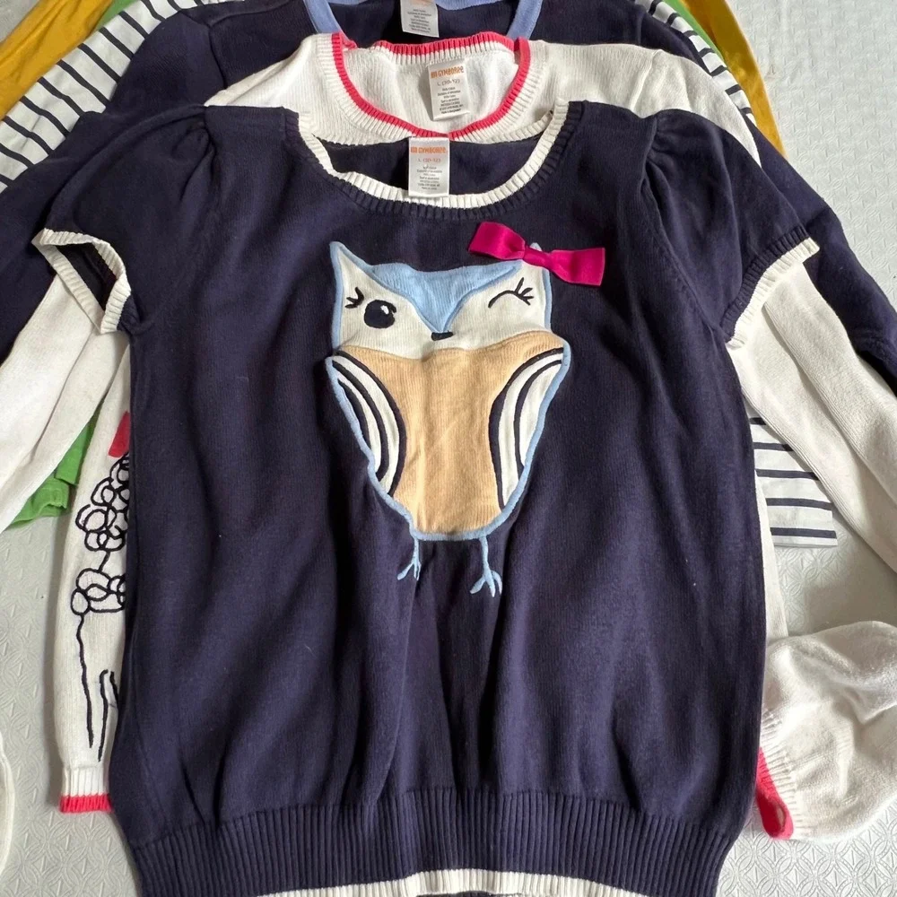 Gymboree Lands End Girls Top Sweater Lot 8pc Size 10 12 L Poodle Owl Graphic Tee